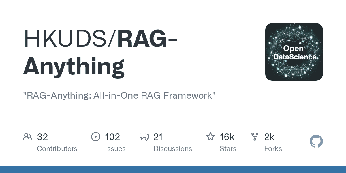 RAG-Anything — 그냥 써도 성능 보장되는 RAG 패키지